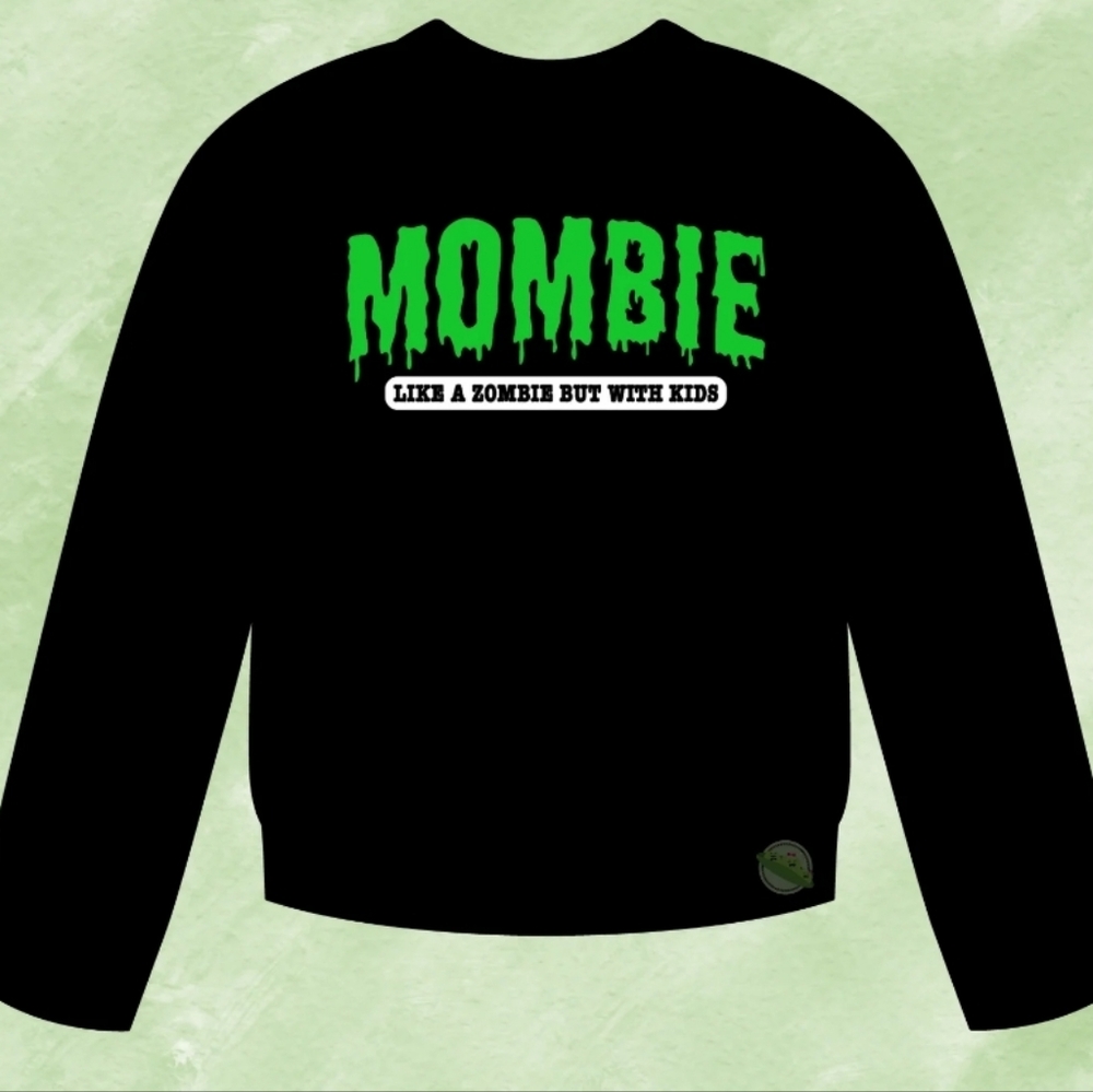 Retro Mombie ZOMBIE goth Sweatshirt Jersey Momcore Christmas L Funny Statement